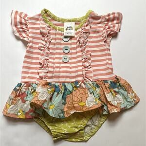 Wildflowers Pink Stripe Floral One Piece Romper